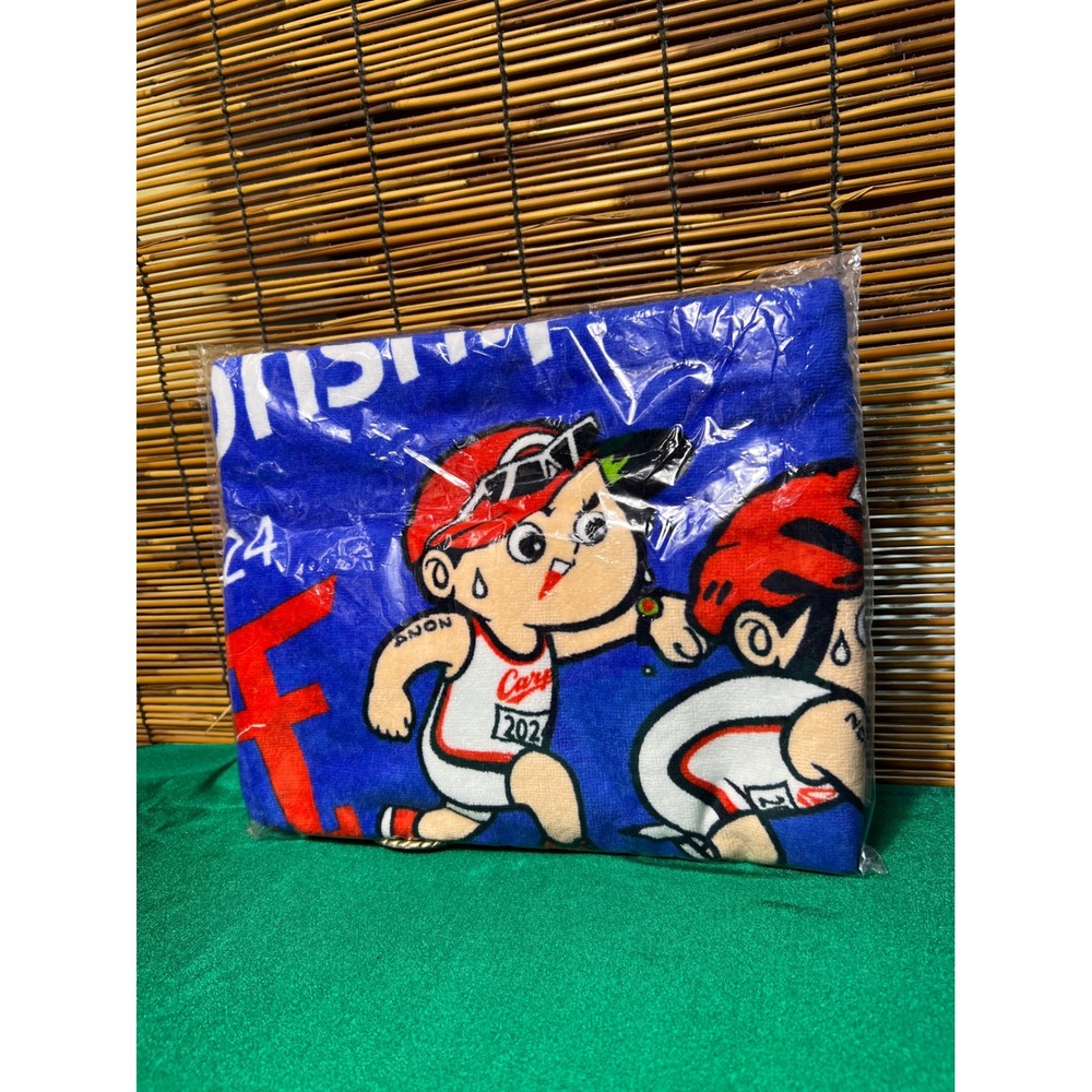 Hiroshima Toyo Carp Japanese Baseball Fan Towel Blue Cartoon Graphic Cotton